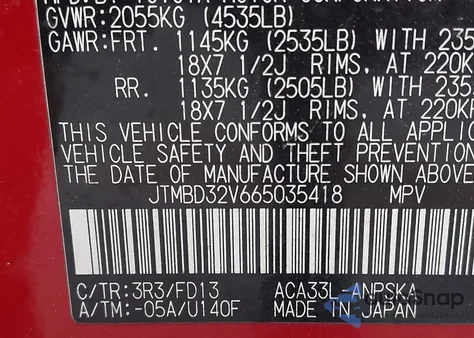 2006 Toyota Rav4 Sport z USA, uszkodzony, nr VIN JTMBD32V665035418